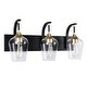 preview thumbnail 3 of 5, Mid-Century Modern 3-Light Glass Shaded Vanity Light
