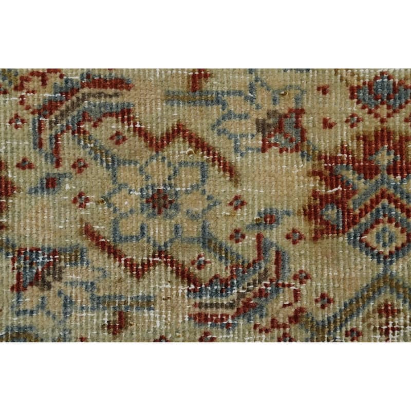 Hand Knotted Oriental 100% Wool Carpet Traditional Floral Navy Blue & Blues Tabriz Area Rug - 12' 10'' X 10' 0''