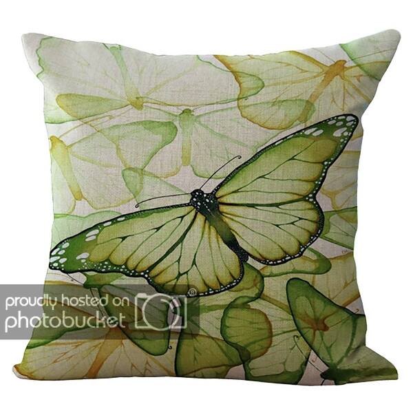 Shop Floral Butterfly Printed Cushion Cover Chezmax Cotton Linen