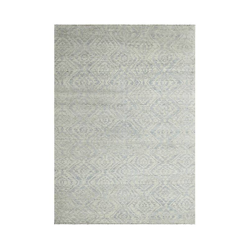 Hand Knotted All-Over Gray Oushak Wool Transitional Oriental Area Rug
