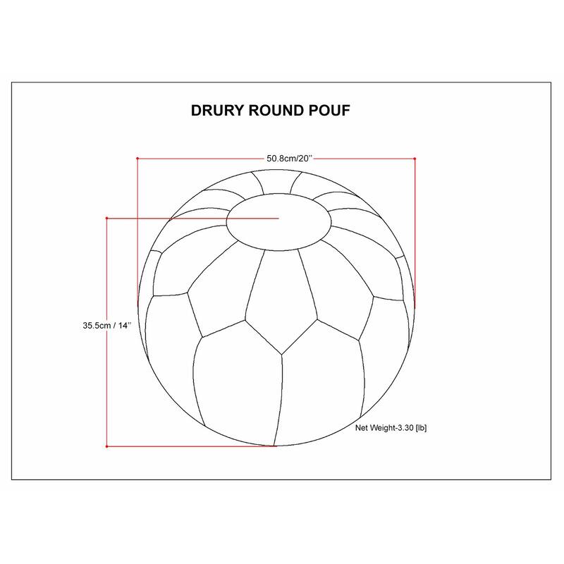 WYNDENHALL Rogen Round Pouf