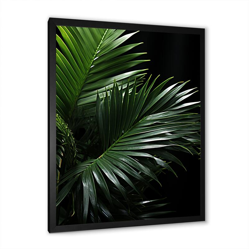 Designart "Palm Leaves Serenity II" Palms & Palm Trees Framed Wall Decor