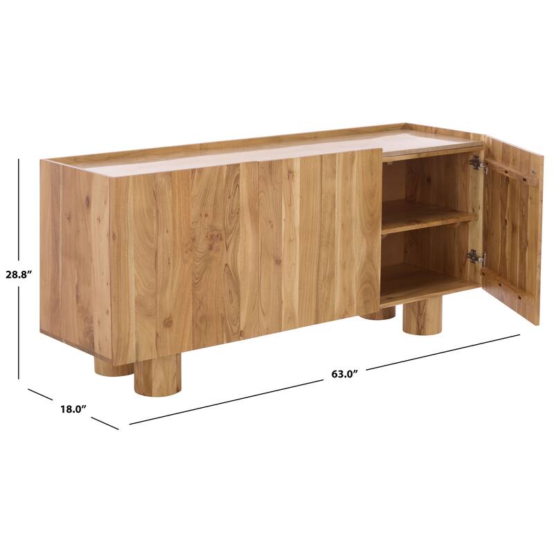 SAFAVIEH Couture Ashlietta Travertine Top Sideboard - 63"W x 18"D x 29"H