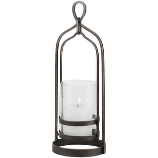 Uttermost 18041 Shepherd Glass and Iron Table Pillar Candle Holder