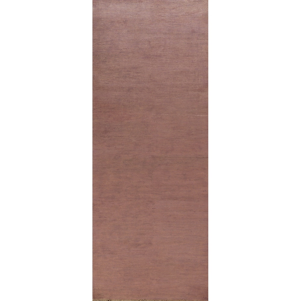 Gabbeh Modern Runner Rug Hand-Knotted Wool Carpet - 2'8" x 9'6"