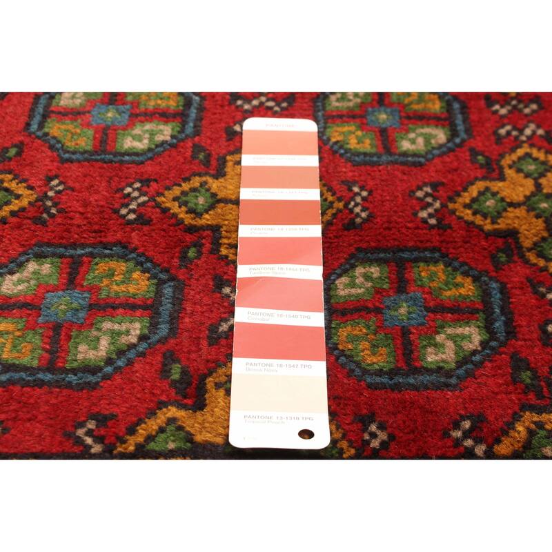 ECARPETGALLERY Hand-knotted Uzbek Kargahi Red Wool Rug - 3'11 x 5'9