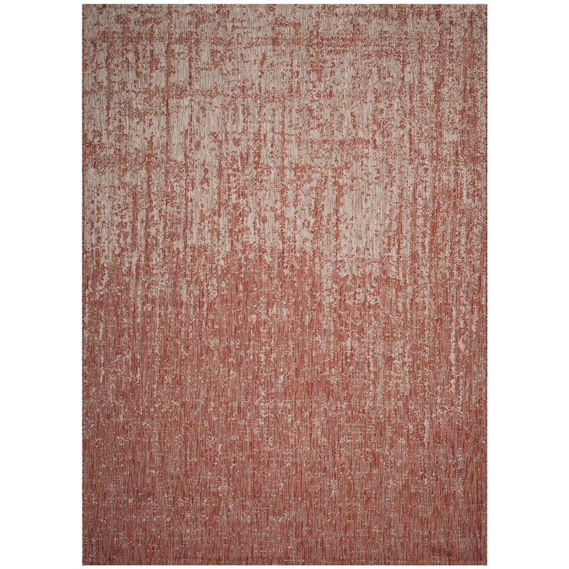 SAFAVIEH Courtyard Jessamyn Indoor/ Outdoor Rug - 6'7" x 9'6" - Rust/Grey