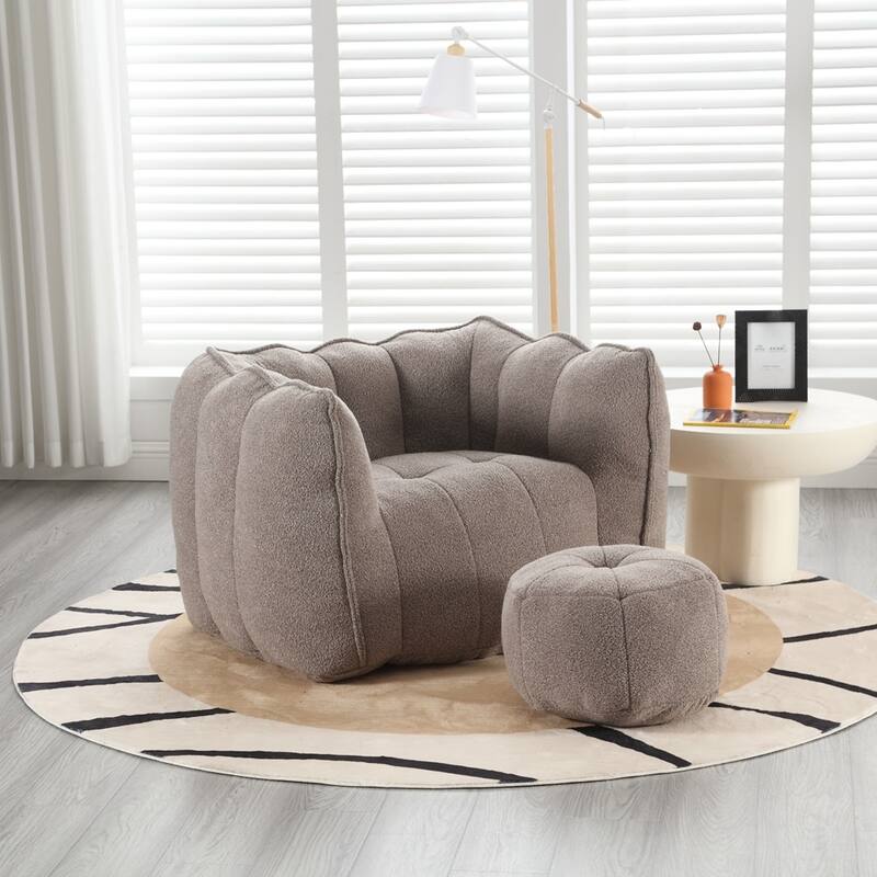 Soft Comfortable Bean Bag Chair with Footstool for living room and bedroom