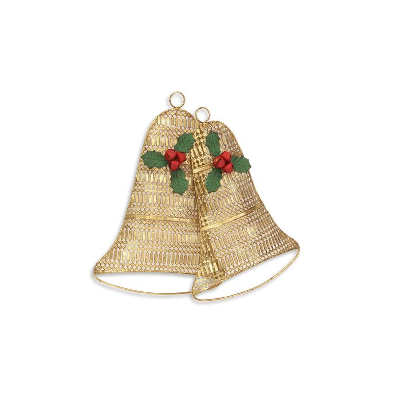 Clara Gold Metal Holiday Bell Wall Hanging