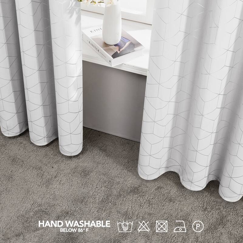 Deconovo Decorative Silver Diamond Curtains (2 Panel)