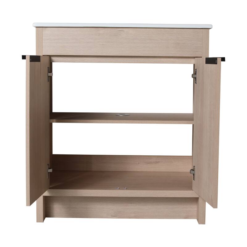BNK 24/30/36 inch Freestanding Single Sink Bathroom Vanity with Soft Close Door and 1 adjustable shelf