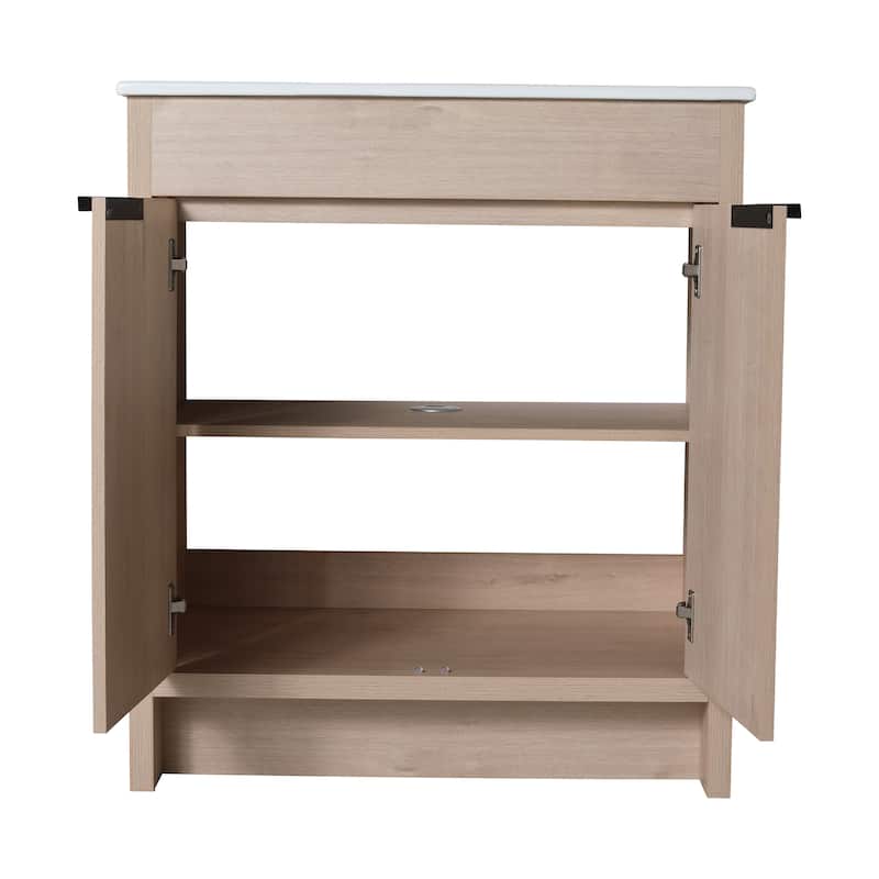 Bathroom Vanity With Sink In 24/30/36 Inch, Freestanding Bathroom Vanity With Soft Close Door and Adjustable Shelf