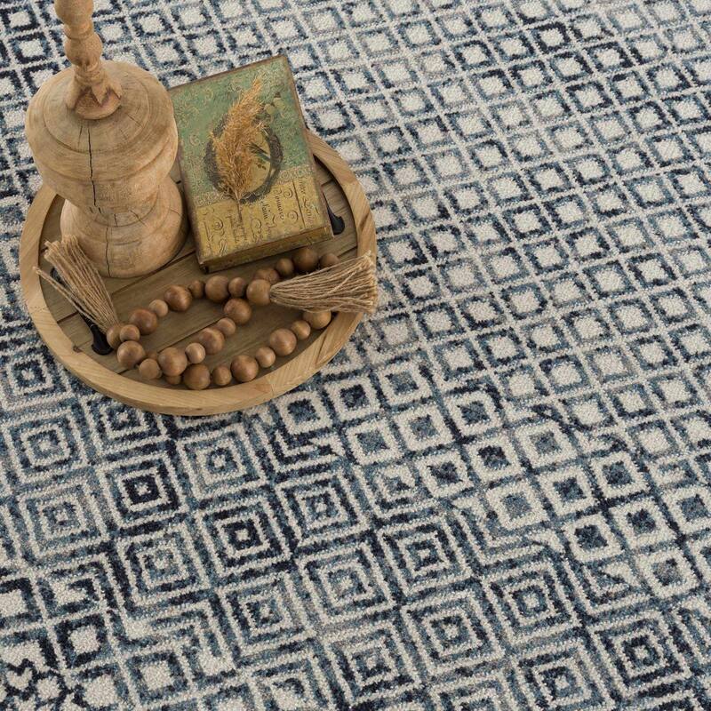 Hauteloom Askeaton Hallway, Kitchen Machine Washable Runner Rug - Teal, Blue, Gray - 2'7" x 7'3"