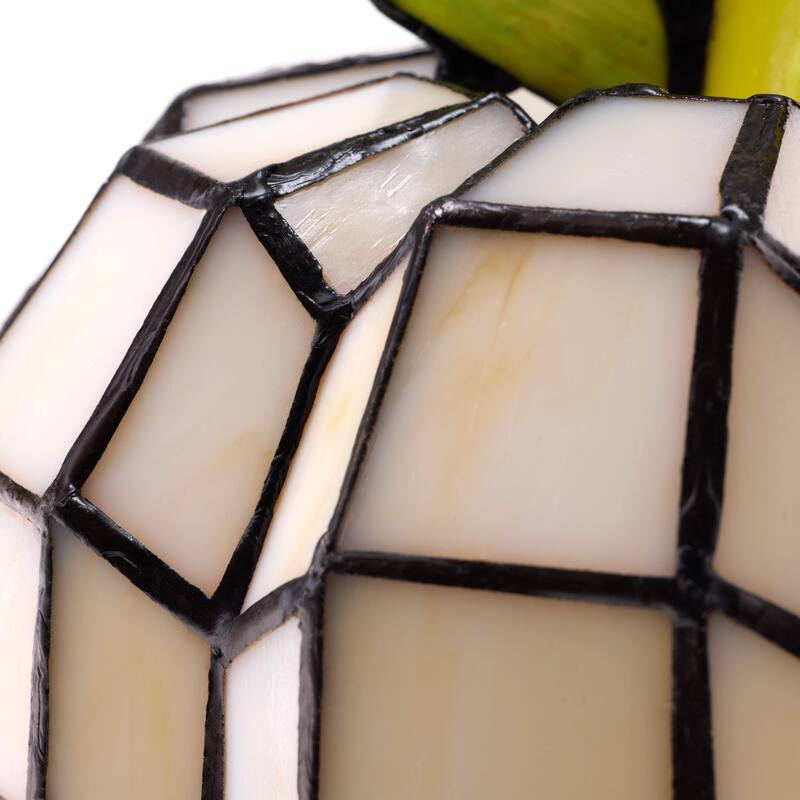 9" H Patch the Pumpkin Stained Glass Accent Lamp - 8.25"L x 8.25"W x 9"H