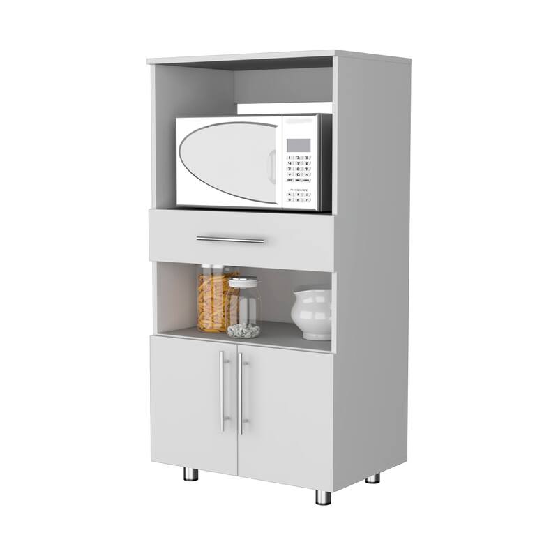 Corsica Pantry Cabinet Microwave Stand, Multi-Function with Drawer