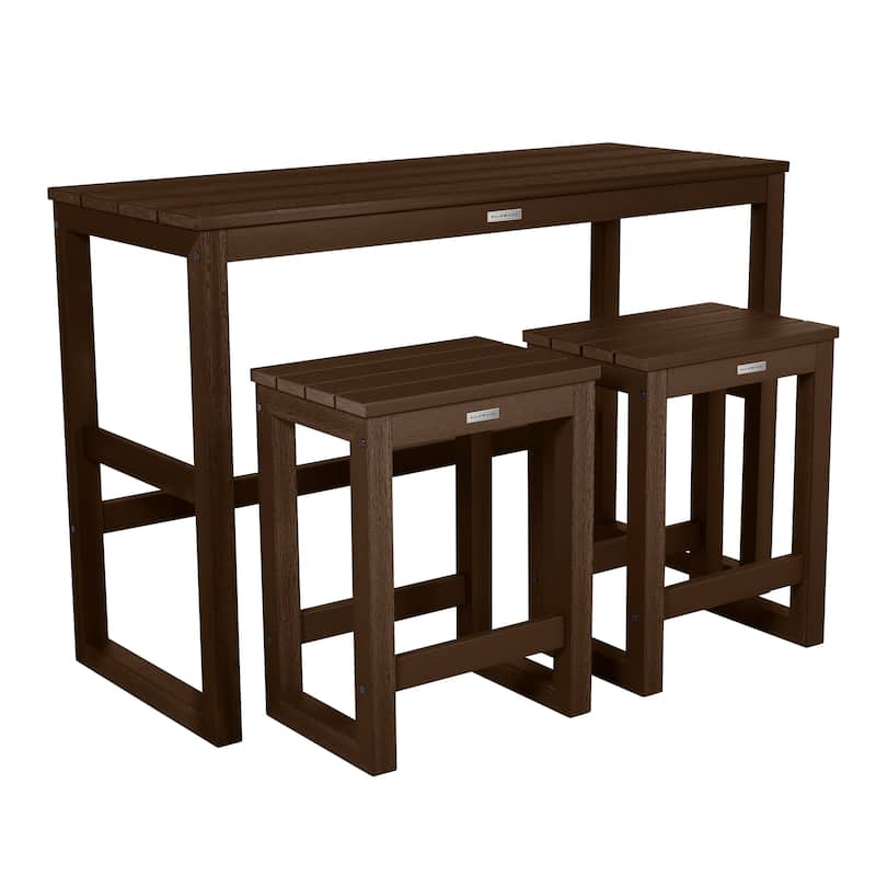HIGHWOOD Monroe Modern Counter-Height Dining Balcony Set - Weathered Acorn