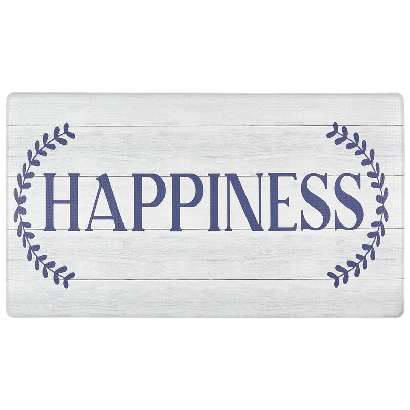 SoHome Cozy Living Happiness Anti-Fatigue Kitchen Mat, Blue/Grey