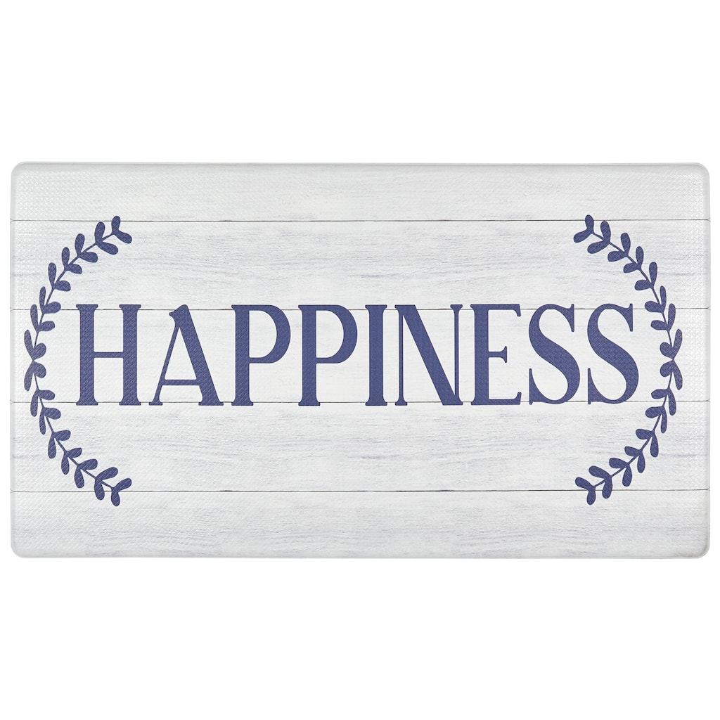 SoHome Cozy Living Happiness Anti-Fatigue Kitchen Mat, Blue/Grey