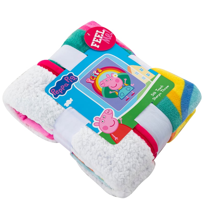 Hasbro Peppa Pig Flower Power Silk Touch Sherpa Throw Blanket