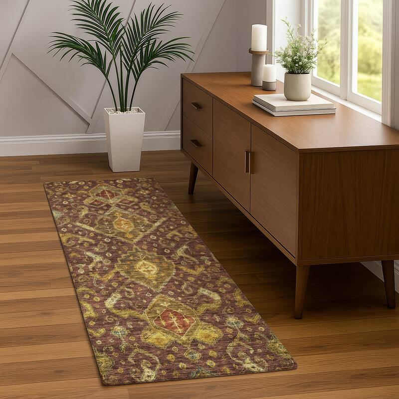Machine Washable Indoor/ Outdoor Traditional Venetian Chantille Rug