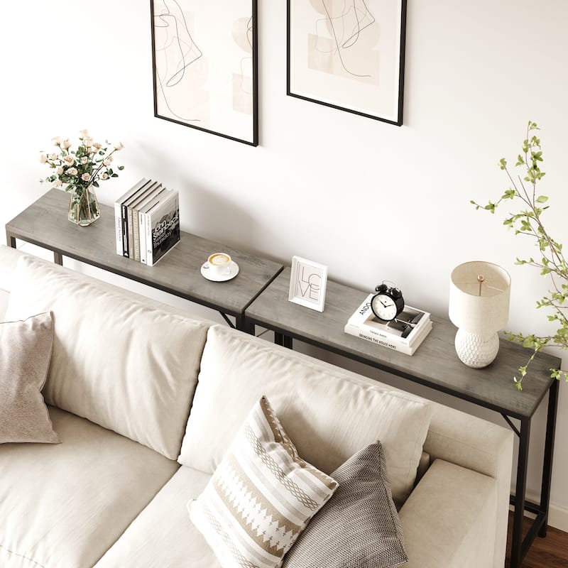 Narrow Console Table Sofa Table Industrial Hallway Table for Entryway