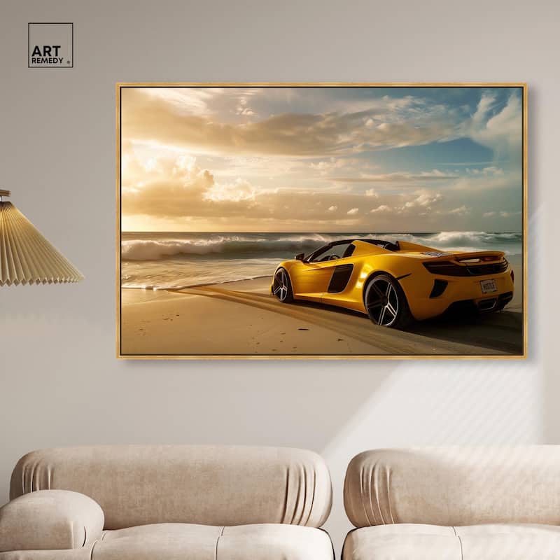 Beach Sports Car Canvas by Art Remedy