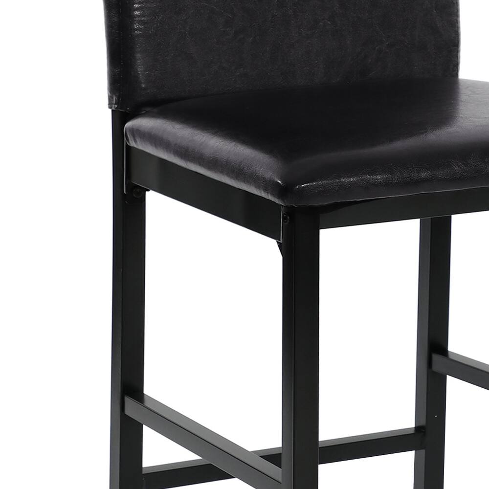 40.75 in. H Brown Faux Leather Counter Height Chairs (Set of 4) Bed