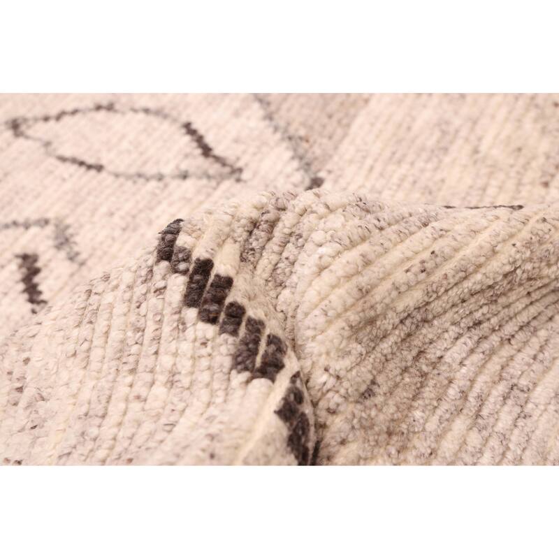 ECARPETGALLERY Hand-knotted Tangier Light Grey Wool Rug - 5'2 x 7'6