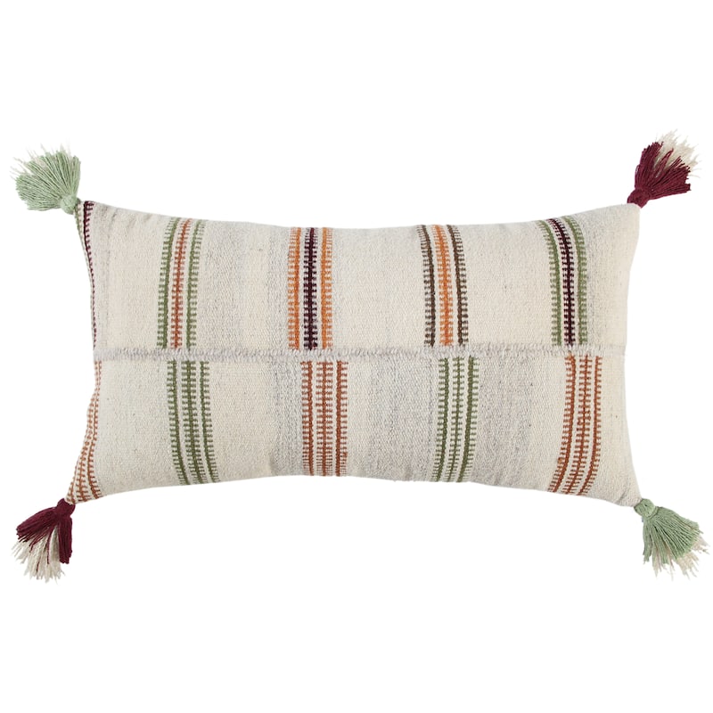 Rizzy Home Striped Hand-crafted Throw Pillow - Beige