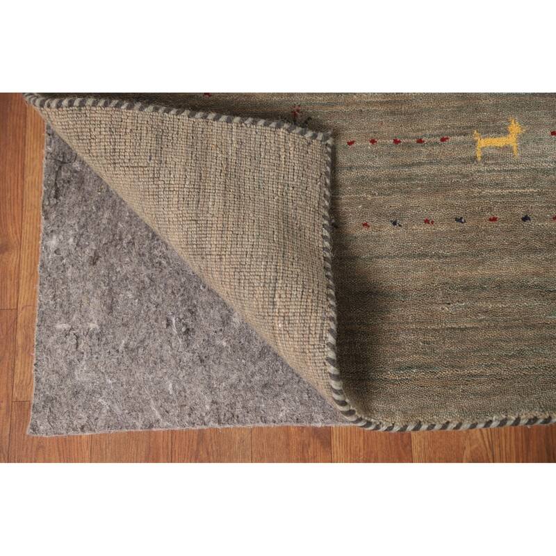 Tribal Gabbeh Indian Area Rug Handmade Wool Carpet - 8'0" x 9'9"