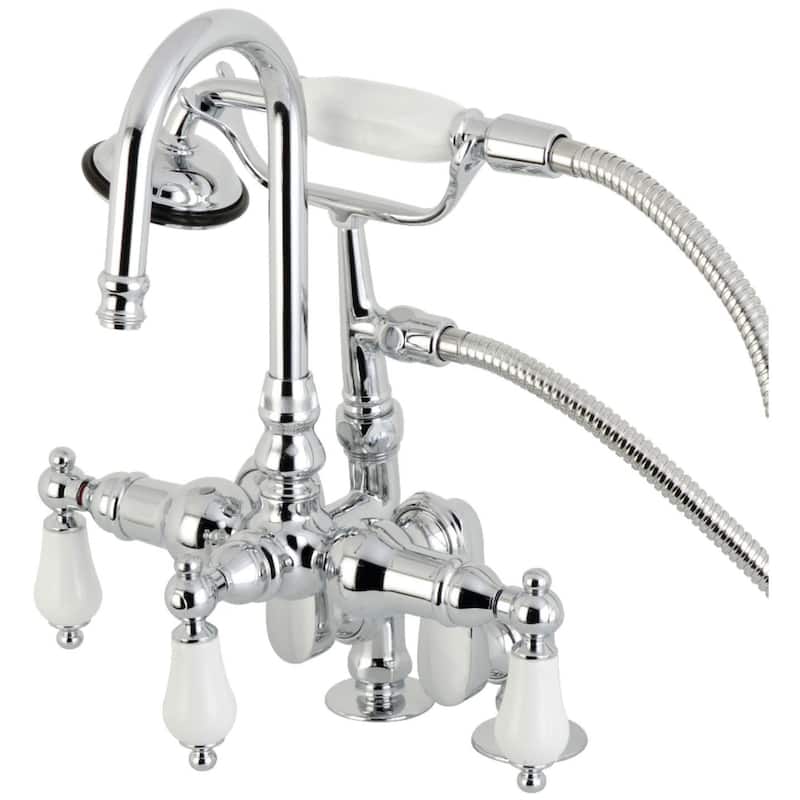 Kingston Brass Vintage Deck Mounted Clawfoot Tub Filler with Built-In - Polished Chrome