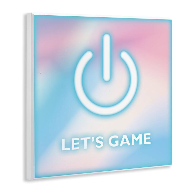 Stupell Pastel Let's Game Power Symbol Wall Plaque Art Design By Yass Naffas Designs