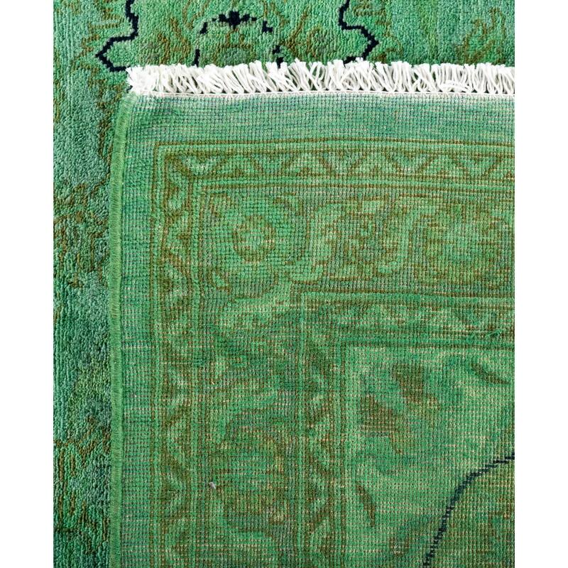Overdyed One-of-a-Kind Hand-Knotted Area Rug - Green - 8' 1" x 10' 3"