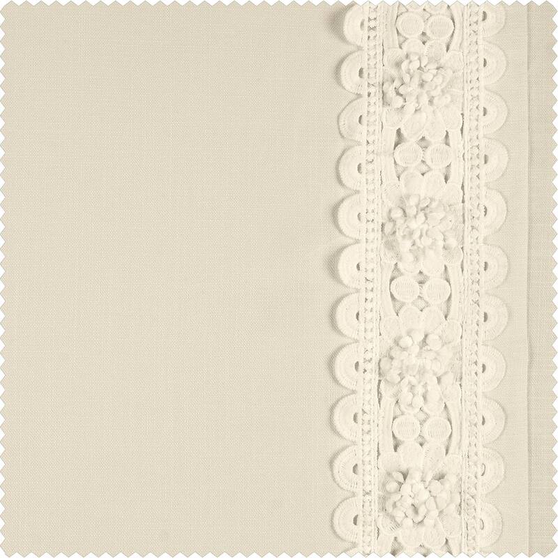 Exclusive Fabrics Bordered Textured Cotton Curtains For Bedroom & Living Room Curtains - Single Panel Drapes