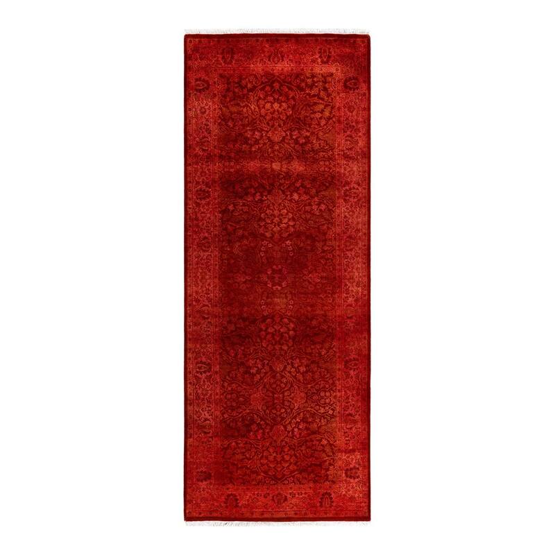 Contemporary Overdyed Wool Hand Knotted Runner - 3' 0" x 8' 3"