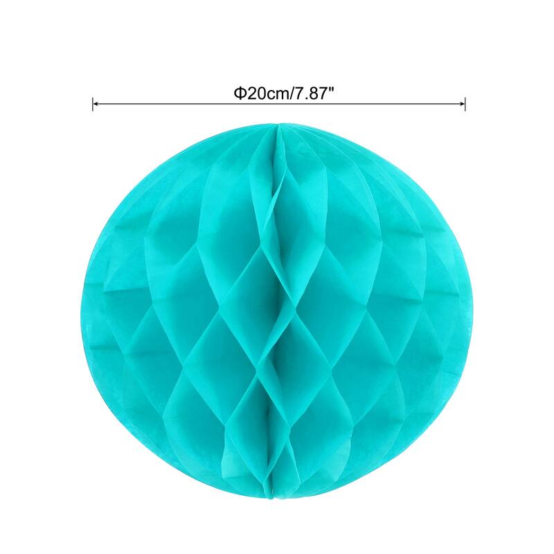 6Pcs Paper Pom-Poms Balls Paper Tissue Flower Ball for Party Decor - Cyan - 8 Inch