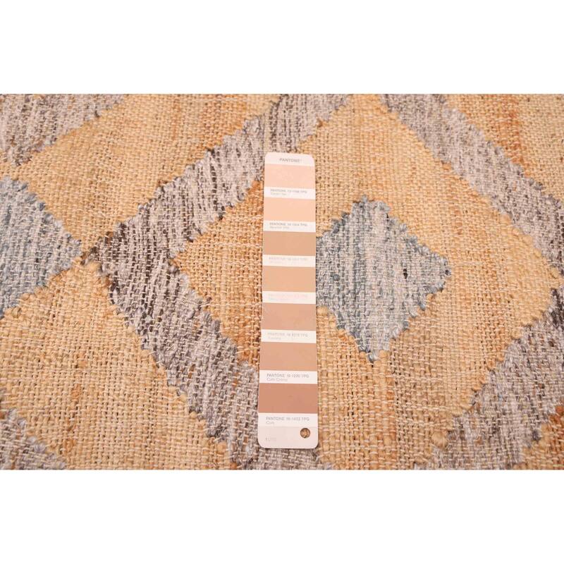 ECARPETGALLERY Flat-Weave Palas Denizli Tan Jute, Rayon Kilim - 5'4 x 7'4