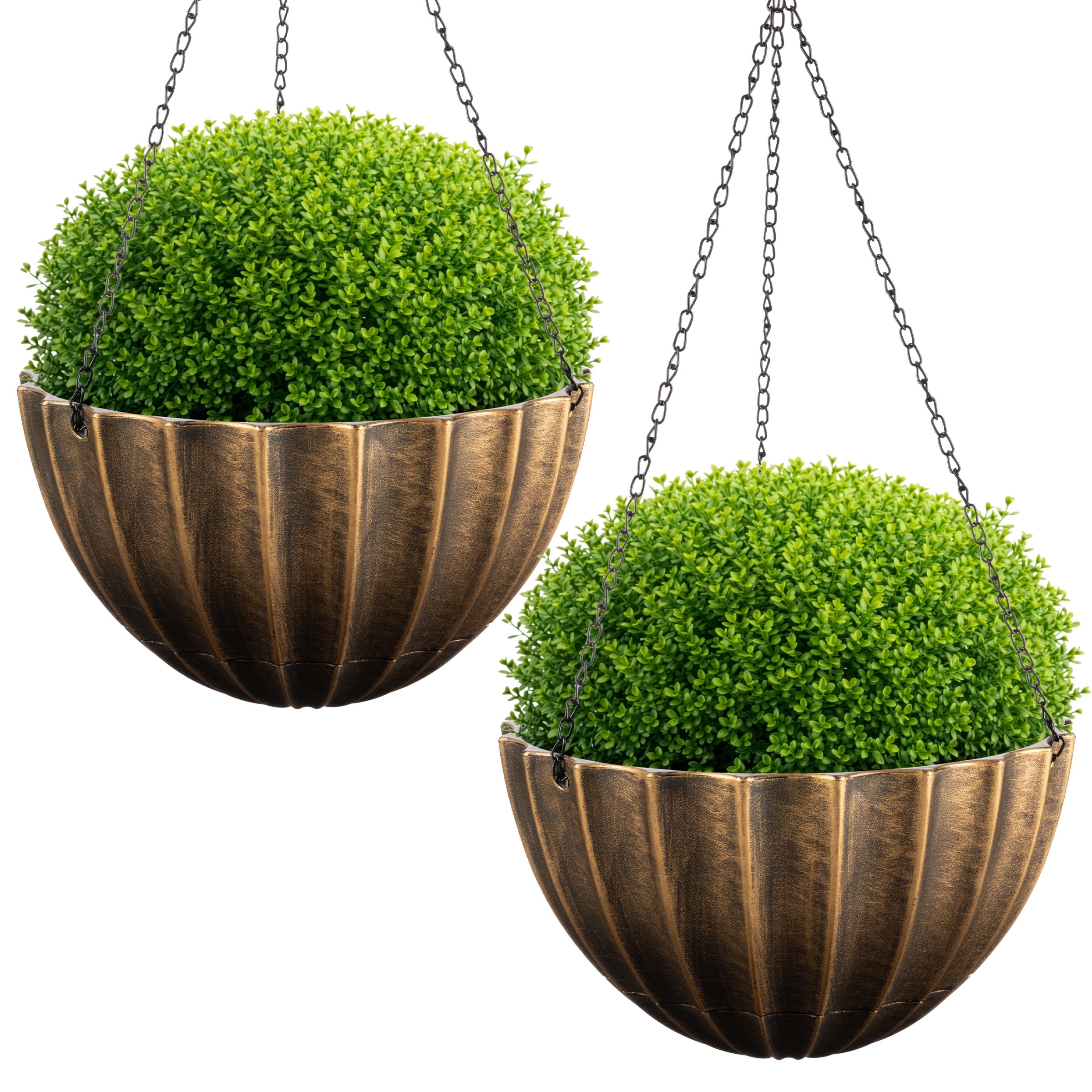 2-Pack Hanging Planter 12.5-Inch Durable Plastic Hanging Planters for Indoor or Outdoor Porch Decor with 3 Drainage Holes