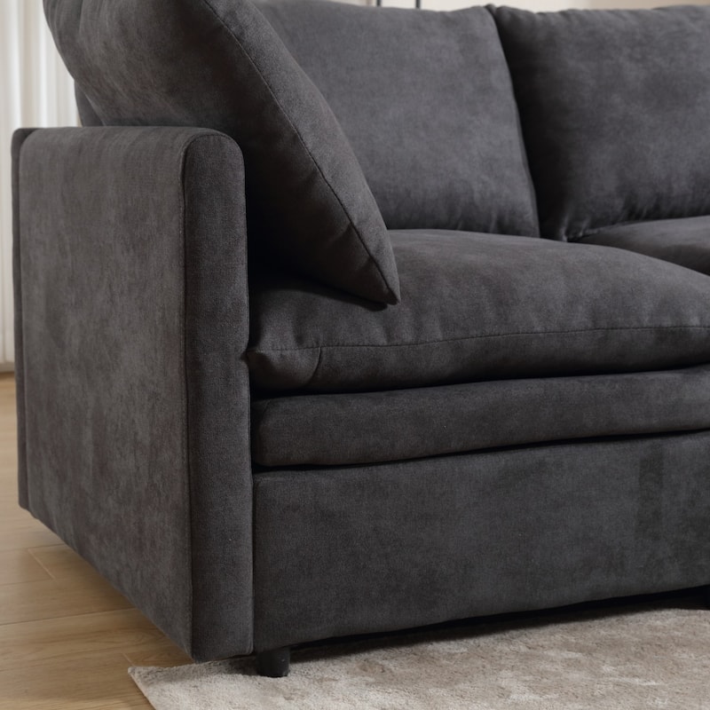 5-Seat Modern U-Shaped Upholstered Sectional Sofa with Chaise Lounge
