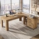preview thumbnail 6 of 22, 63" L Shaped Executive Office Desk with Mobile Lateral File Cabinet