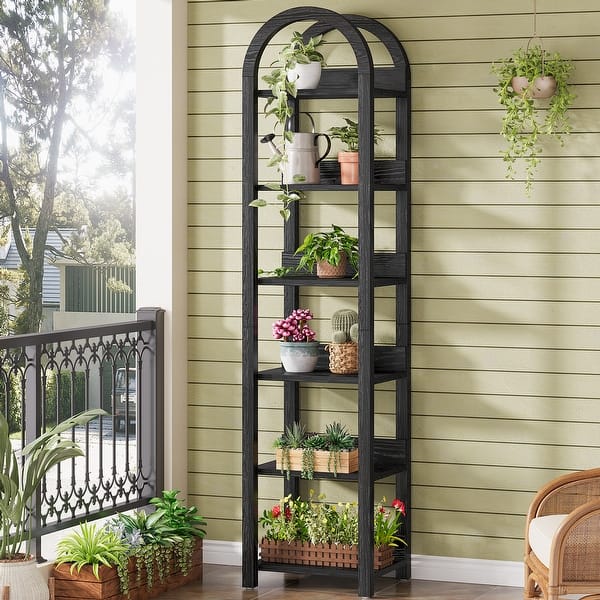 70.9" Tall Arched Plant Stand, Narrow Bookshelf Shelf for Indoor, Vertical  Flower Pot Holder Display Shelf Open Storage Rack - Bed Bath & Beyond -  44142935