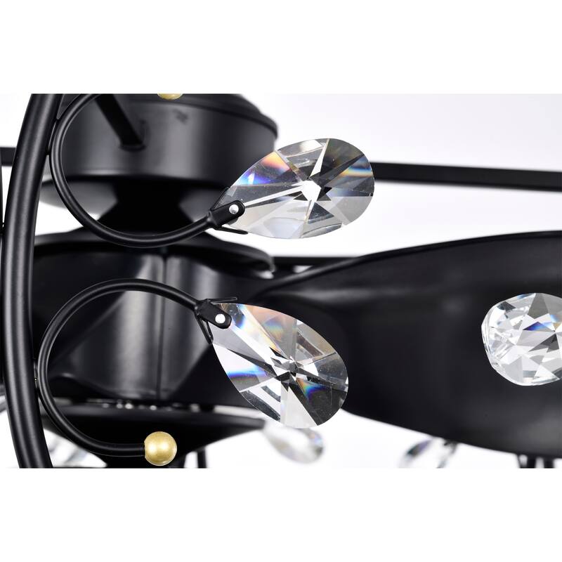 Raja 24 Inch Crystal Glam Style Fandelier with Remote