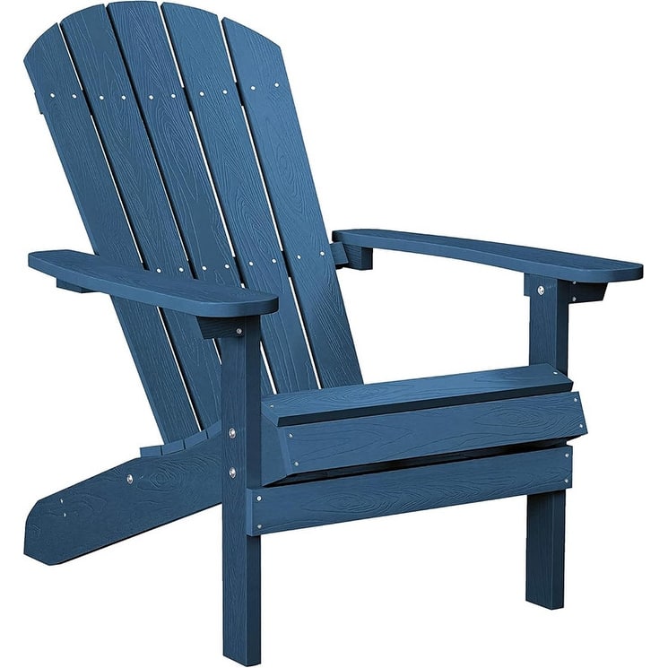 WINSOON All Weather HIPS Outdoor Plastic Adirondack Chair - Navy