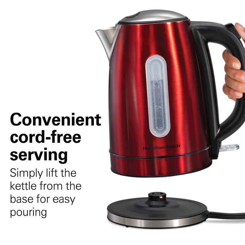 Hamilton Beach Stainless Steel Electric Kettle with LED Light Ring