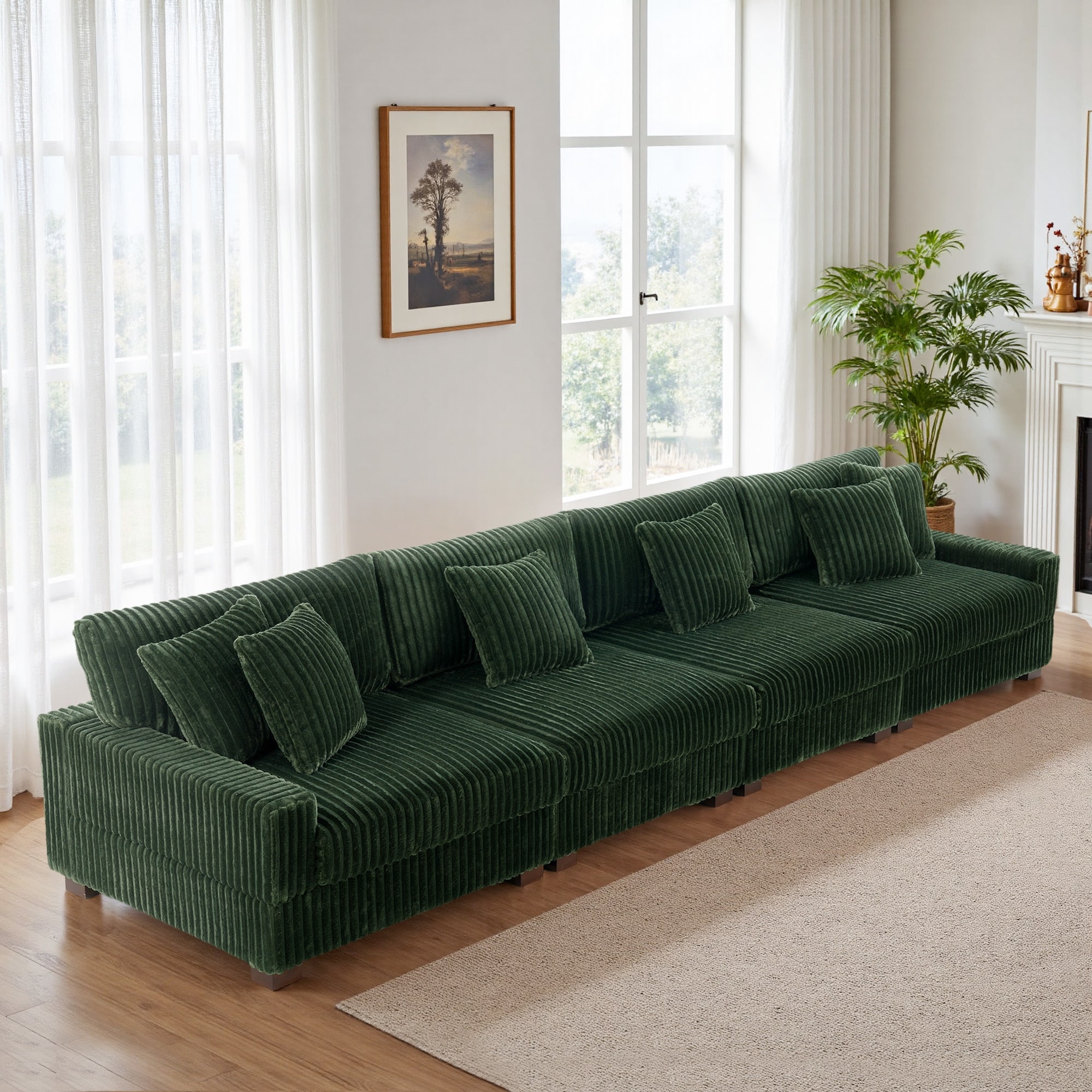 Anne 150" W Oversized Upholstered Modular Sectional Sofa