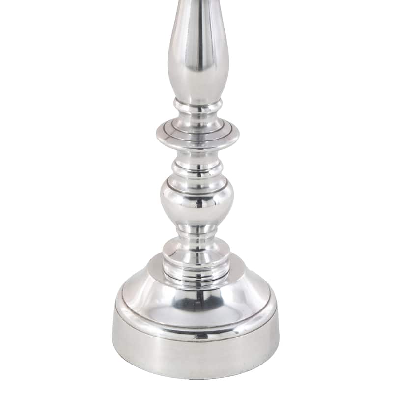 Aluminum Metal Candle Holder - Set of 3 Silver - Roche River Decor - 5"W x 5"L x 14"H