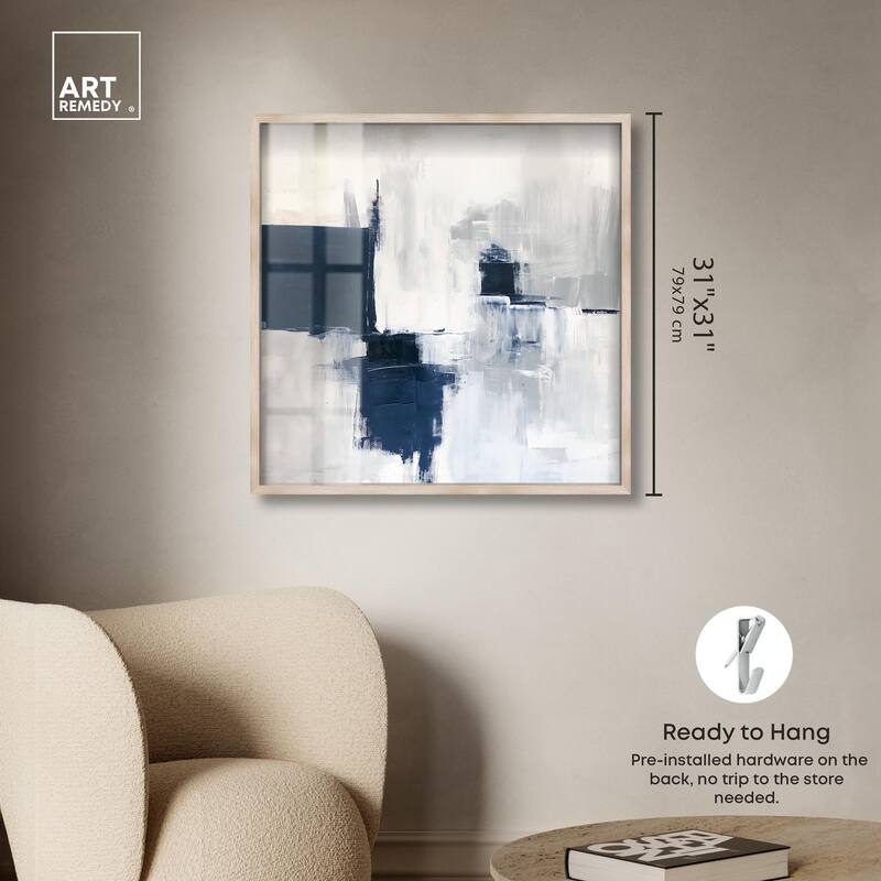 Porcelain Blue on White I Shadowbox by Art Remedy