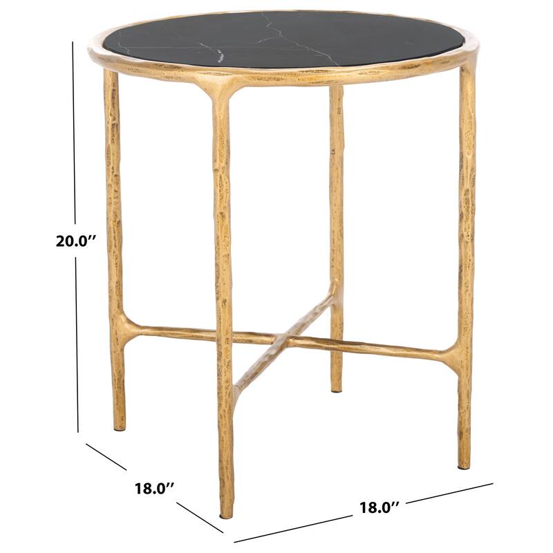 SAFAVIEH Couture Saliha Forged Metal Round End Table - 18" W x 18" L x 20" H - 18"W x 18"D x 20"H