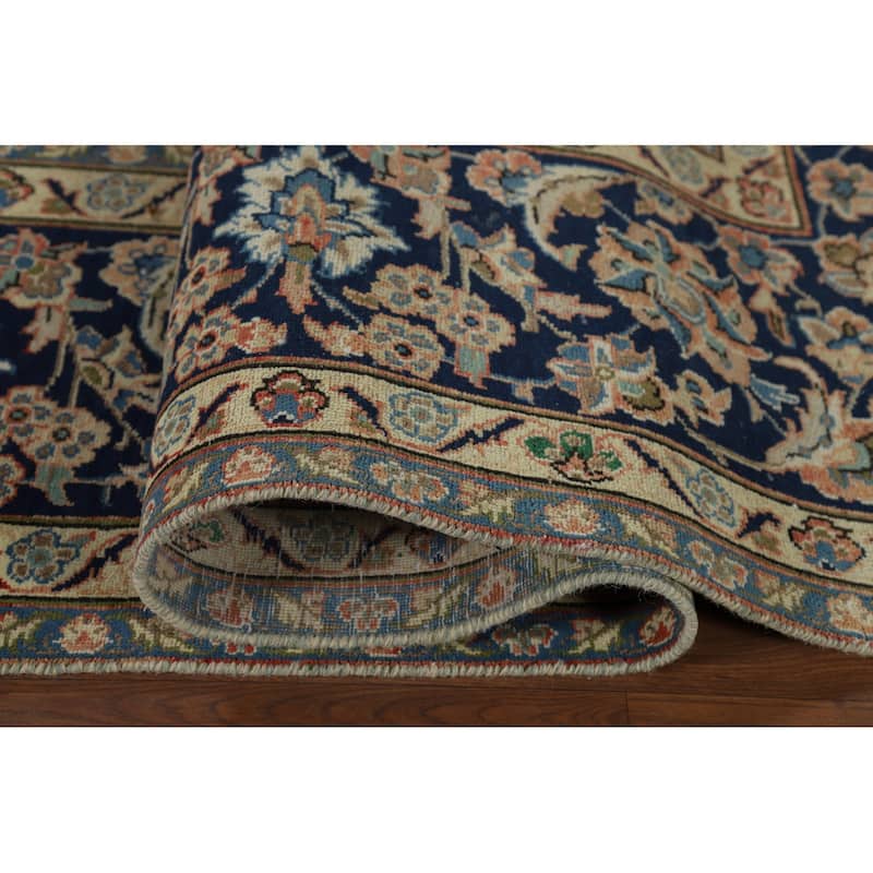 Orange Najafabad Vintage Persian Area Rug Hand-Knotted Wool Carpet - 9'7" x 13'3"