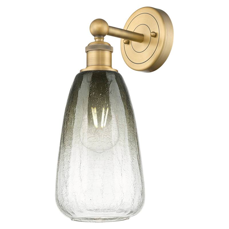 Innovations Lighting 616-1W-16-6 Brookhaven Almond Sconce Brookhaven - Brushed Brass / Slate